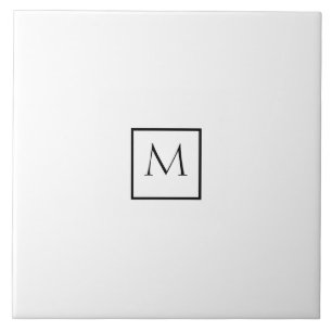 Carreau Monogramme rectangulaire minimaliste monochrome