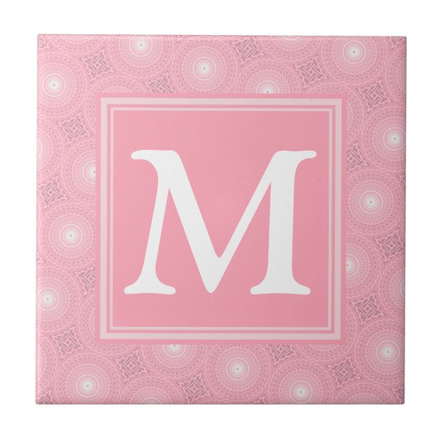Carreau Monogramme rose cercles motif (Devant)