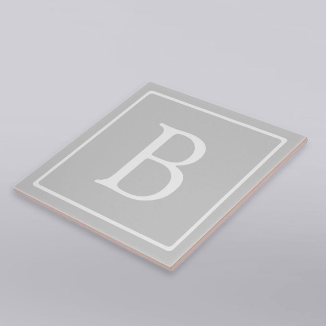 Carreau Monogramme simple gris clair (Créateur téléchargé)