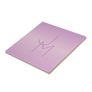 Carreau Monogramme superposé unique Rose lilas doux