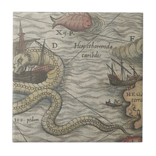 Carreau Monstre de carte/serpent de mer