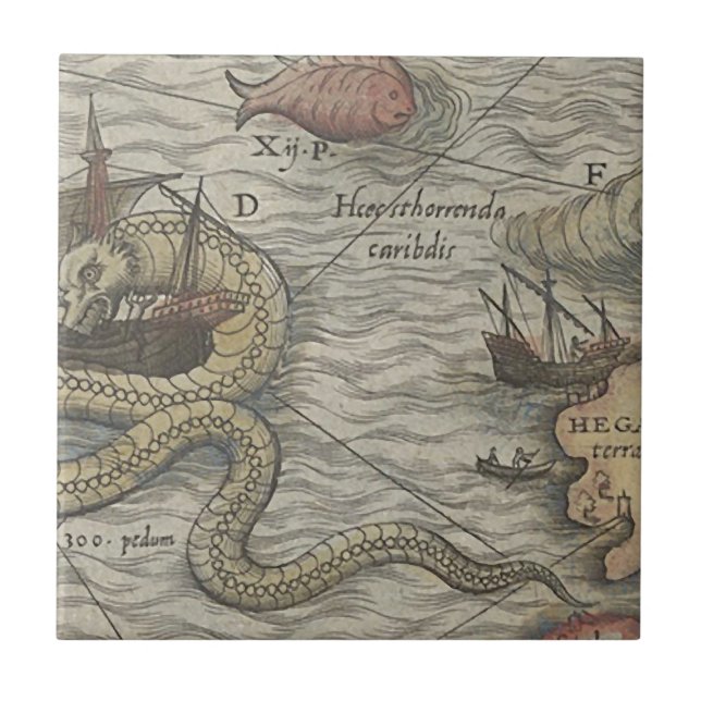 Carreau Monstre de carte/serpent de mer (Devant)