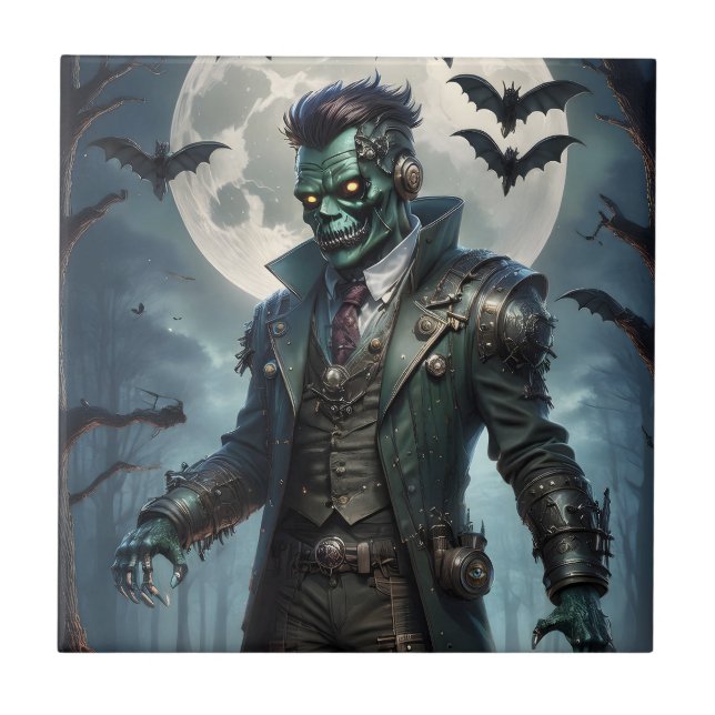 Carreau Monstre de Frankenstein Steampunk Halloween (Devant)