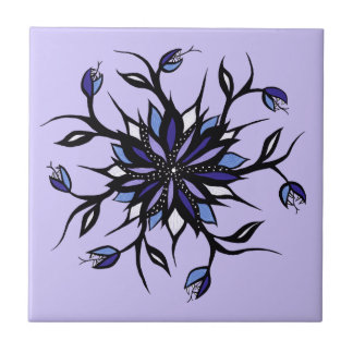 Carreau Monstres Et Dents De Mandala Floral Gothique