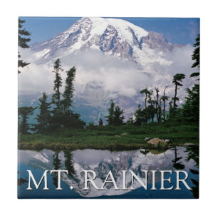 Carreau Mont Rainier Reflet dans un étang de montagne