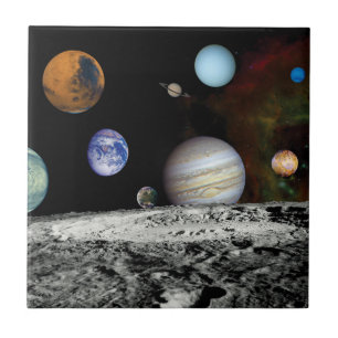 Carreau Montage de photos spatiales du système solaire de