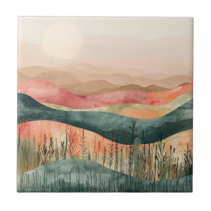 Carreau Montagne minimaliste de Boho - Terre inspirée par