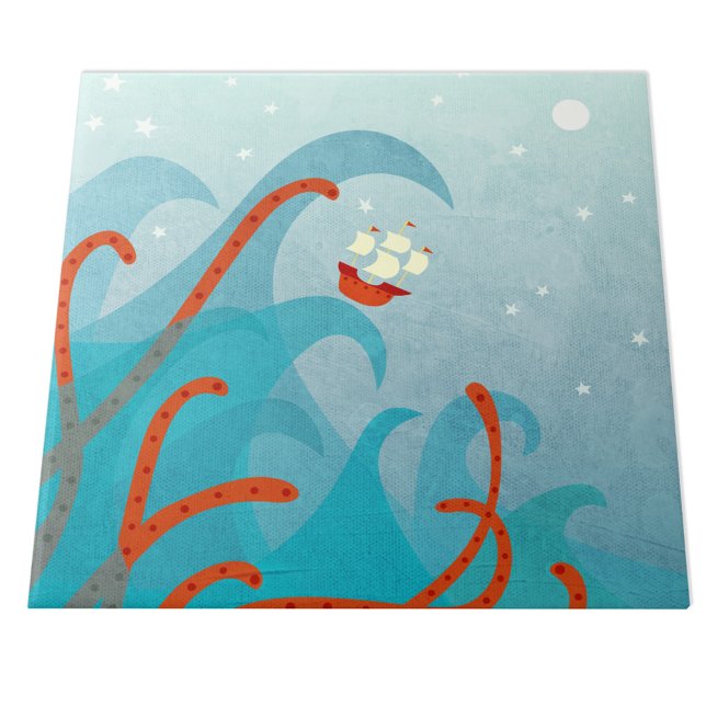 Carreau Montre marin de voilier (Sailing sea monster ceramic tile)