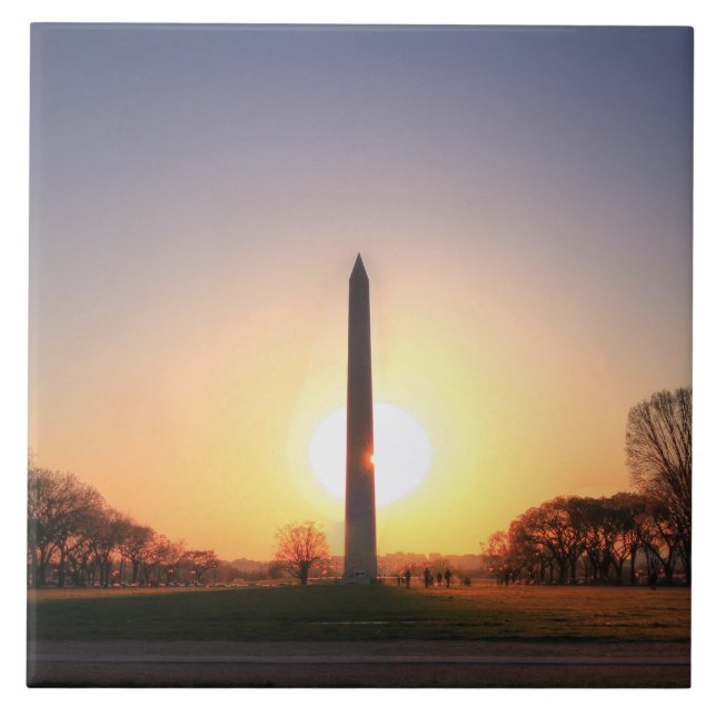 Carreau Monument de Washington au coucher du soleil (Devant)
