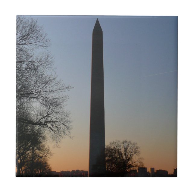 Carreau Monument Washington au coucher du soleil à DC (Devant)