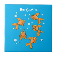 Morceau de poisson rouge orange mignon sur dessin 