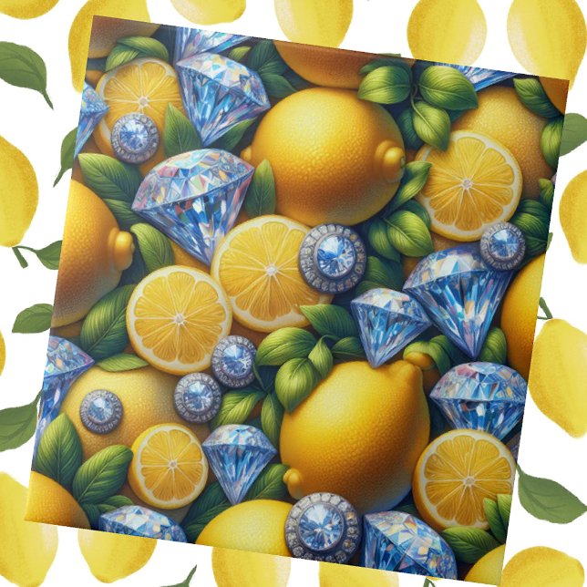 Carreau Moroccan Mediterranean Lemons and Diamonds (Créateur téléchargé)