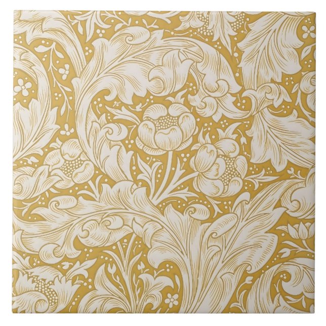 Carreau Morris Bachelor's Button Flower & Golden Stems (Devant)