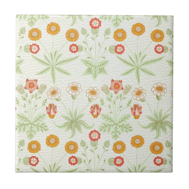 Carreau Morris Daisy, Modèle Floral Victorien Classique (Devant)