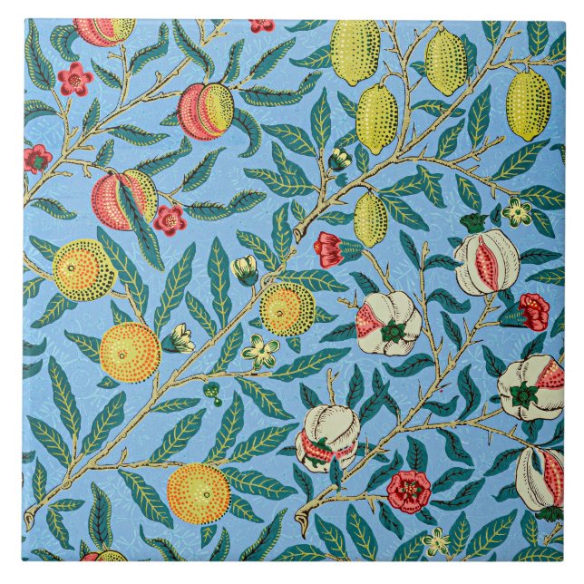 Carreau Morris - Quatre fruits, motif populaire, (Devant)