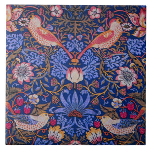 Carreau Morris Strawberry Thief Lavande Rose Violette Art