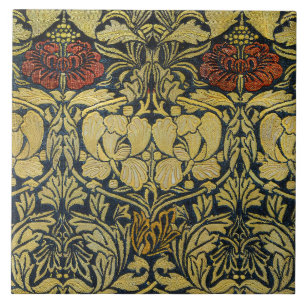 Carreau Morris Vintage 1890 Tulipe et Motif Rose Golden