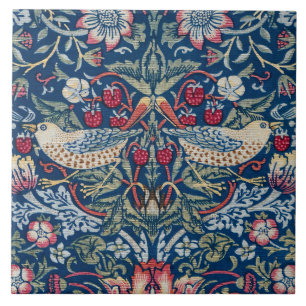 Carreau Morris - Vintage fraise Thief motif floral