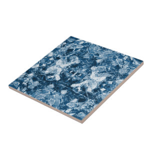 Carreau Mosaic Bleu foncé Motif tribal autochtone