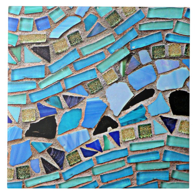 Carreau Mosaic turquoise motif (Devant)