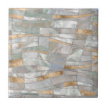Carreau Mosaic Waves Art - Pearl et Pastel Gold<br><div class="desc">Mosaic Waves Art - Pearl et Pastel Gold</div>