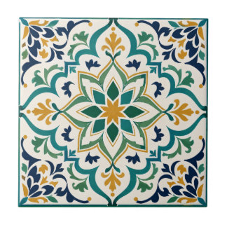 Carreau Mosaïque Andalouse Algérienne Luxueuse Géométrique