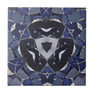 Carreau Mosaïque bleue de la marine trois-étages