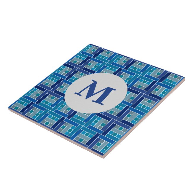 Carreau Mosaïque carré bleu cobalt de Gaudí (Côté)