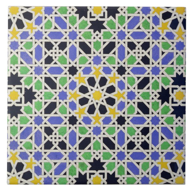 Carreau Mosaïque dans le lambris d'appui de la porte dans (Devant)