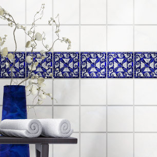 Carreau Mosaïque de mosaïque grecque Art Blue Glass et Pea