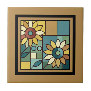 Carreau Mosaïque de tournesol simplifiée