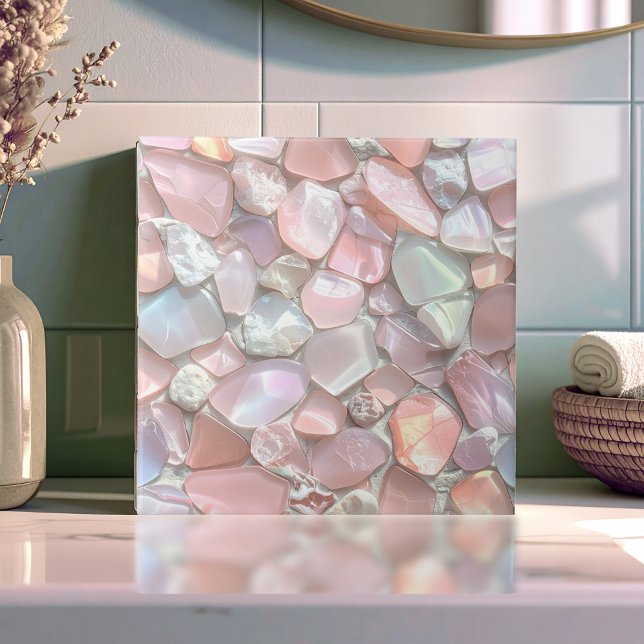 Carreau Mosaïque de verre de mer rose ID1183 (Créateur téléchargé)