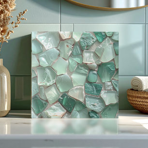 Carreau Mosaïque de verre de mer Vert mousse marine ID1183