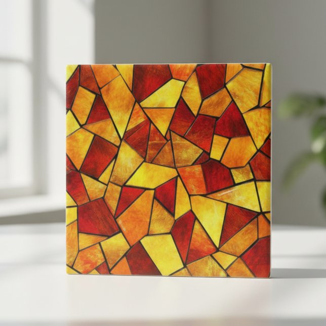 Carreau Mosaïque de verre teinté d'Automne Embrasée (Créateur téléchargé)