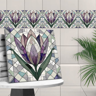 Carreau Mosaïque de verre tulipe