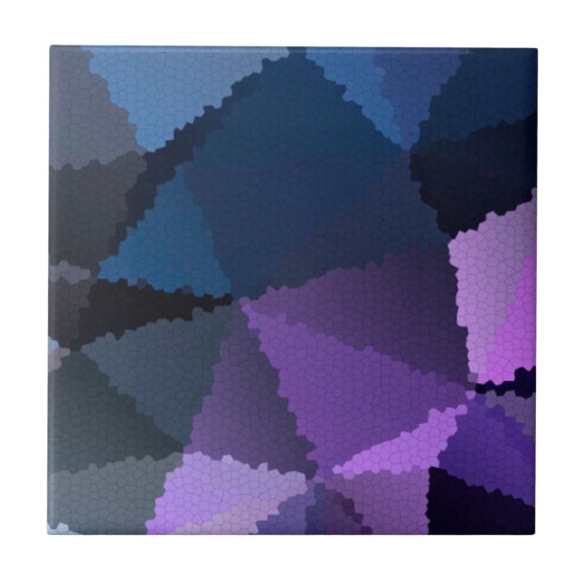 Carreau Mosaïque en bleu et rose (Devant)