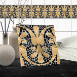 Carreau Mosaïque en mosaïque grecque Noir et or<br><div class="desc">Mosaïque en mosaïque grecque Noir et or</div>