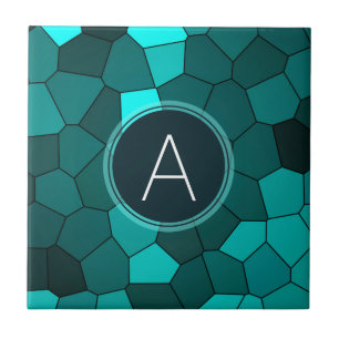 Carreau Mosaïque en verre souillé de Teal d'Aqua