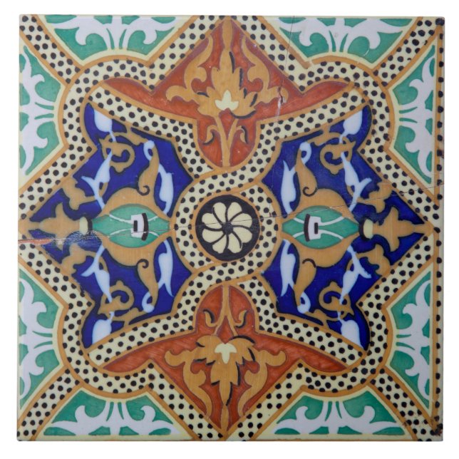 Carreau Mosaïque espagnole vintage (Devant)