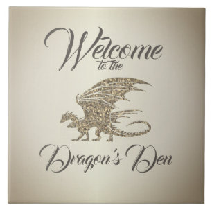 Carreau Mosaïque Extraordinaire Dragon Golden Welcome