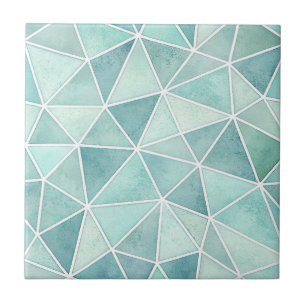 Carreau Mosaïque géométrique Aqua pâle – Polygone