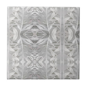 Carreau Mosaïque géométrique feuille argent motif céramiqu