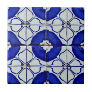 Carreau Mosaïque marocaine d'art géométrique bleu Indigo