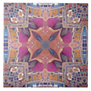 Carreau Mosaïque marocaine design géométrique rose