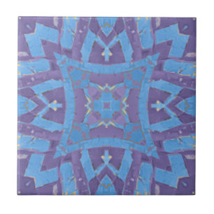 Carreau Mosaïque marocaine géométrique motif bleu violet p
