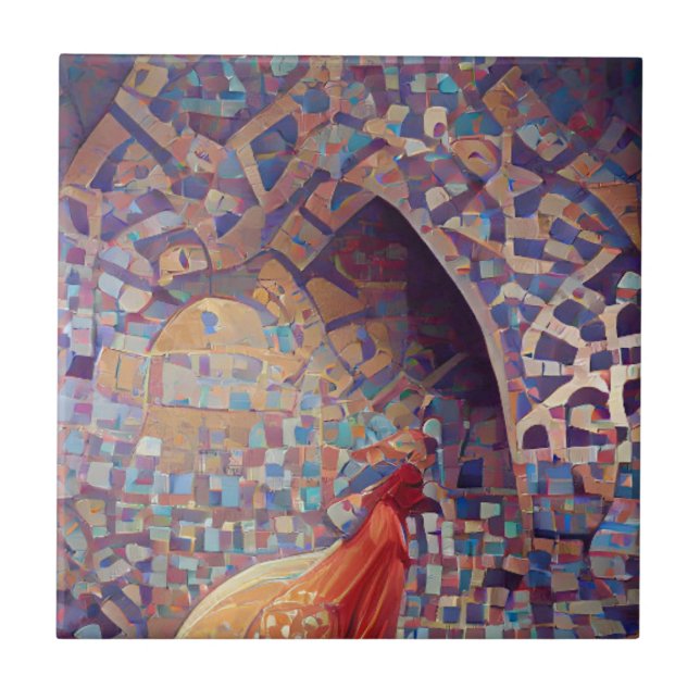 Carreau mosaïque marocaine lavande violette art géométriqu (Devant)
