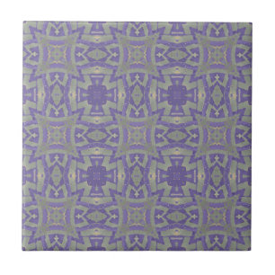 Carreau mosaïque marocaine motif géométrique violet olive