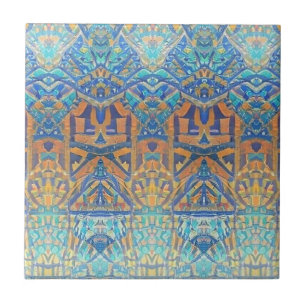 Carreau Mosaïque marocaine multicolore bleu oranger