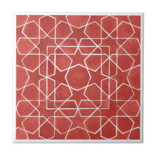 Carreau Mosaïque marocaine rouge ROSETTE