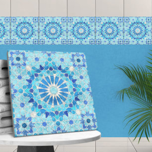 Carreau Mosaïque marocaine Sky Blue et Pearl